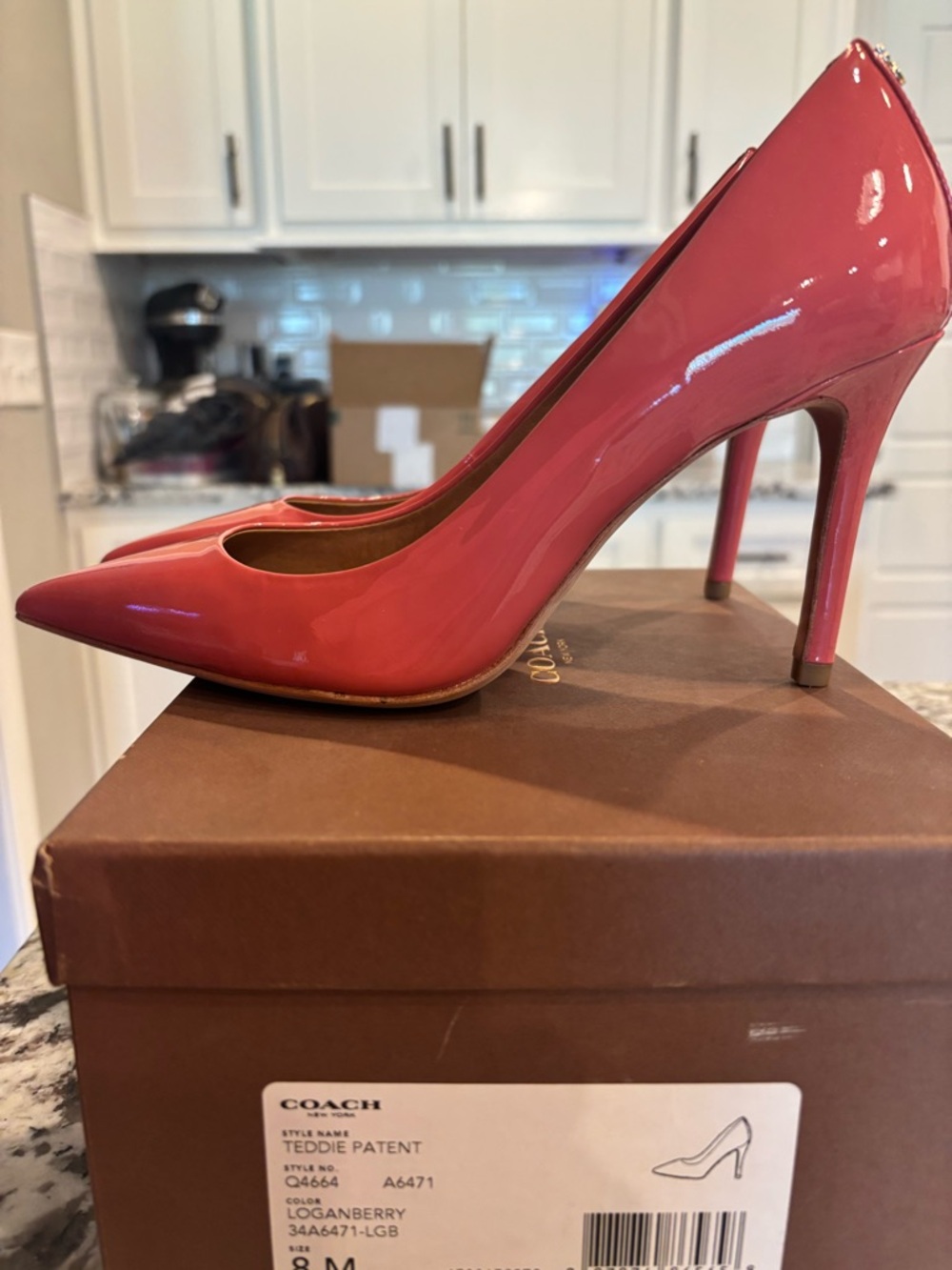 Coach Teddie Patent Pointed-Toe Pumps in Loganberry Pink